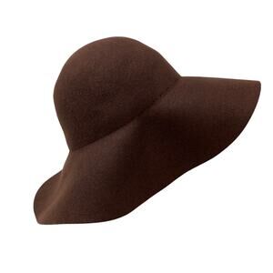 BCBGMAXAZRIA Brown Wool Felt Floppy Hat Wide Brim Womens Classic Fall